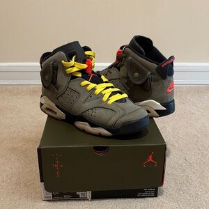 Nike Kids Olive Green and Yellow High-Top Sneakers